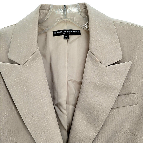 HP Isabella DeMarco Petites Metallic Strip Single Breasted One Button Jacket - Picture 4 of 11